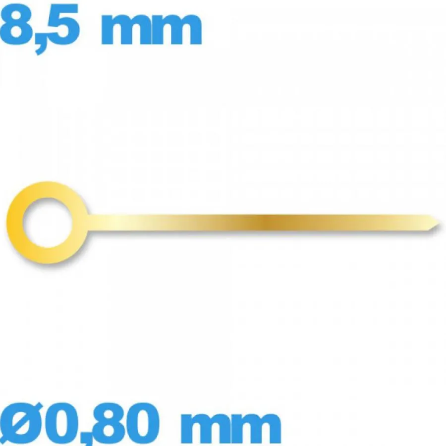 Aiguille Des Minutes|Aiguille Des Heures-Aiguille à l'unité pour mouvement  doré diamètre : 0,80 mm long : 8.5 mm  de marque Horotec - Suisse