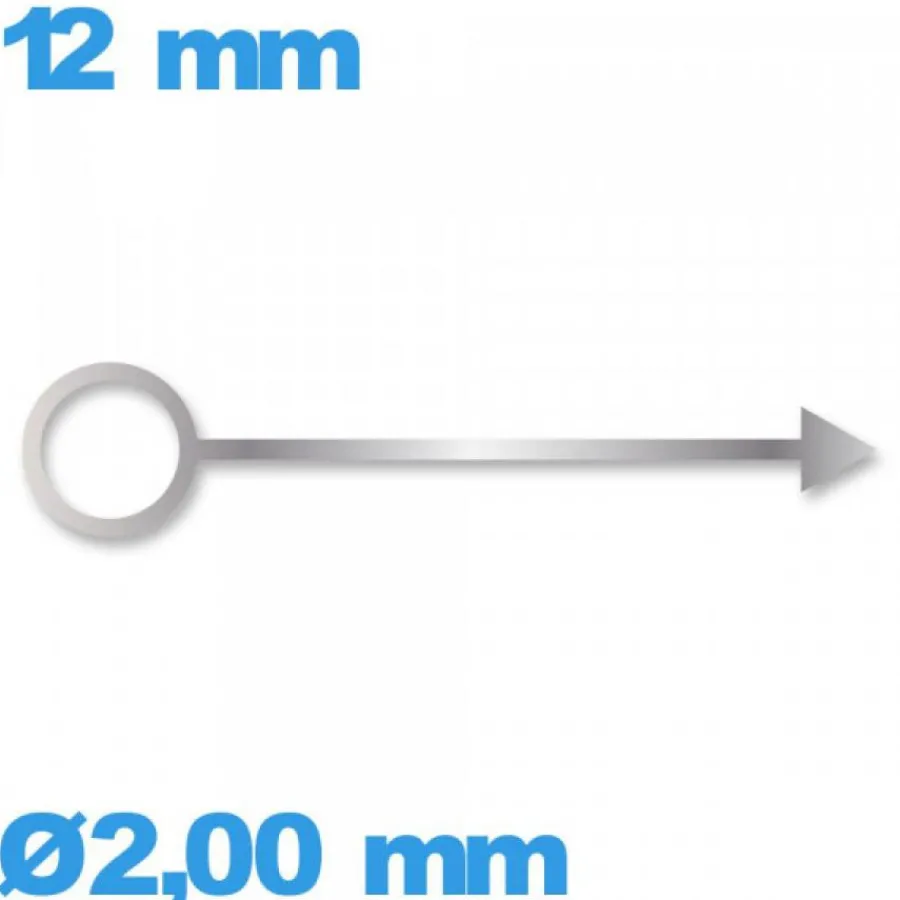 Aiguille Des Heures-Aiguille   Ø2,00 mm long : 12mm  lumineuse nuit cadran central des heures argenté mouvement de montre seule