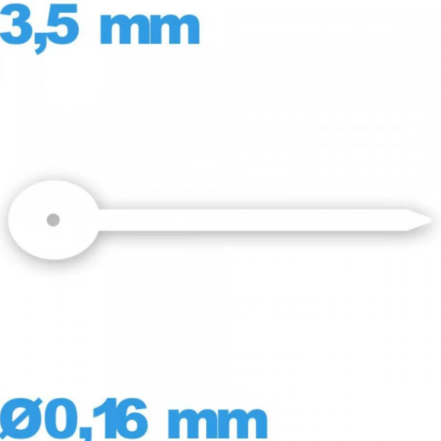 Aiguille De Sous-cadran-Aiguille blanc à l'unité diam : 0,16mm   taille : 3,5 mm de sous-cadran mouvement de montre