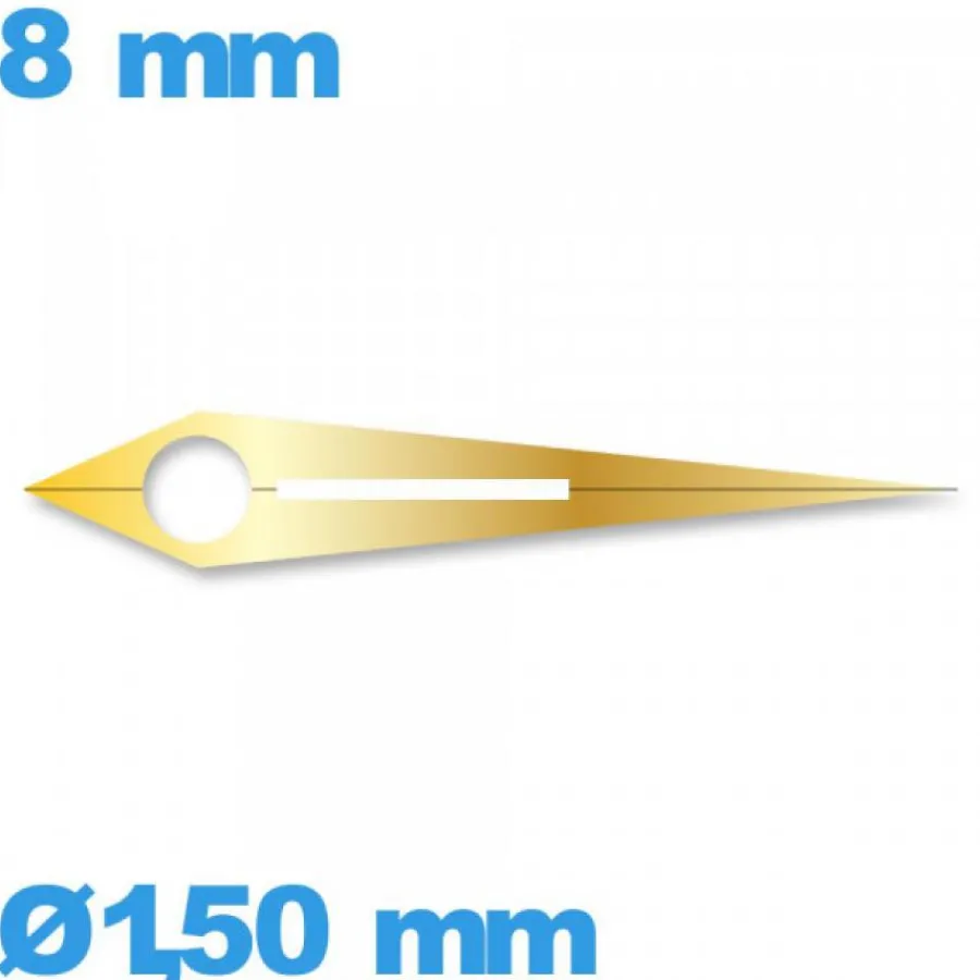 Aiguille Visible La Nuit|Aiguille Des Heures-Aiguille cadran central (heure) à l'unité  Ø1,50 mm long : 8mm  luminescente de mouvement  - doré