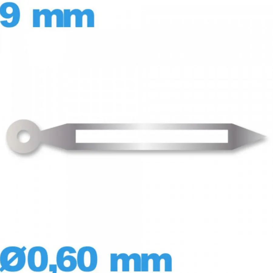 Aiguille Visible La Nuit|Aiguille Des Minutes-Aiguille cadran central (minute) de marque Horotec seule  Ø0,60 mm longueur : 9mm phosphorescente de mouvement  - argenté
