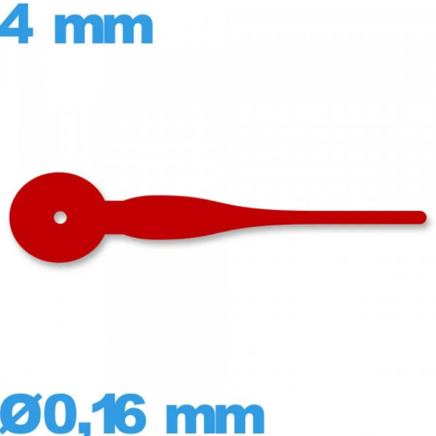 Aiguille De Sous-cadran-Aiguille complication à l'unité diam : 0,16 mm   taille : 4 mm pour mouvement montre - rouge