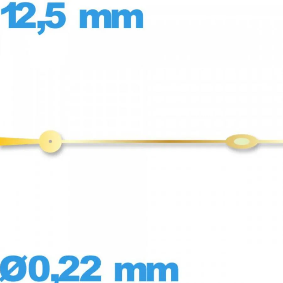 Aiguille Visible La Nuit|Aiguille Des Secondes-Aiguille de marque Horotec doré   Ø0,22 mm  taille : 12,5 mm (seconde)  montre luminescente