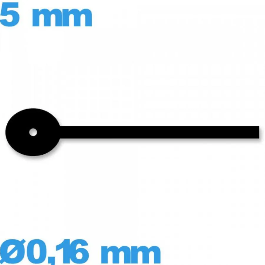 Aiguille De Sous-cadran-Aiguille de sous-cadran noir mouvement de montre à l'unité   Ø0,16 mm long : 5mm