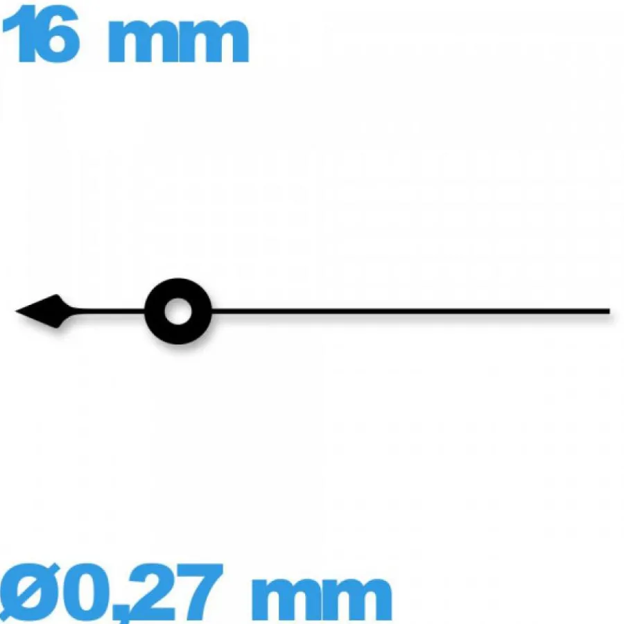 Aiguille Des Secondes-Aiguille des secondes à l'unité  Ø0,27 mm  taille : 16mm pour mouvement  - noir