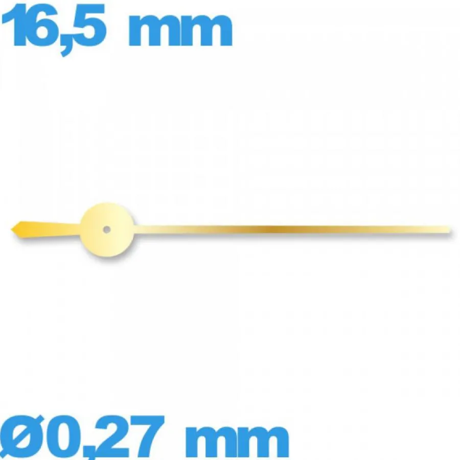Aiguille Des Secondes-Aiguille des secondes doré mouvement   Suisse diamètre : 0,27 mm  taille : 16.5 mm