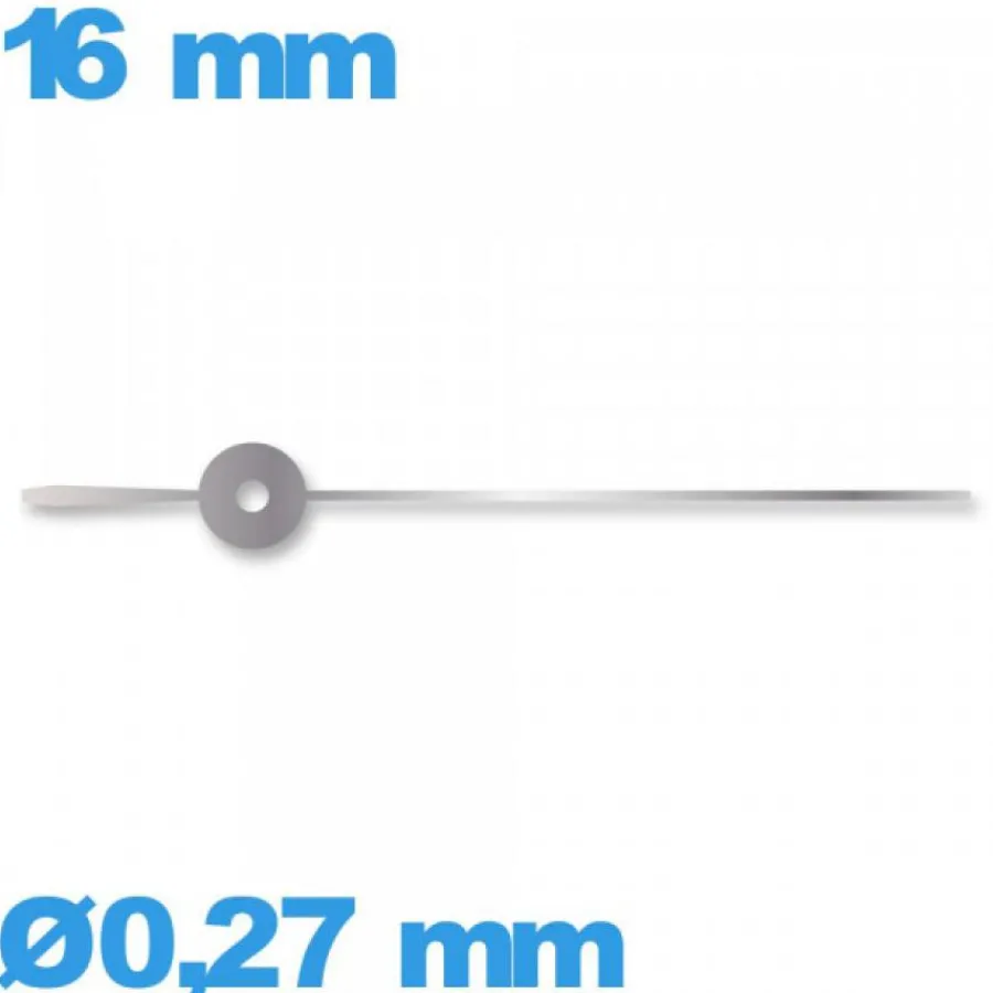 Aiguille Des Secondes-Aiguille des secondes seule  Ø0,27 mm long : 16mm  pour mouvement  - argenté