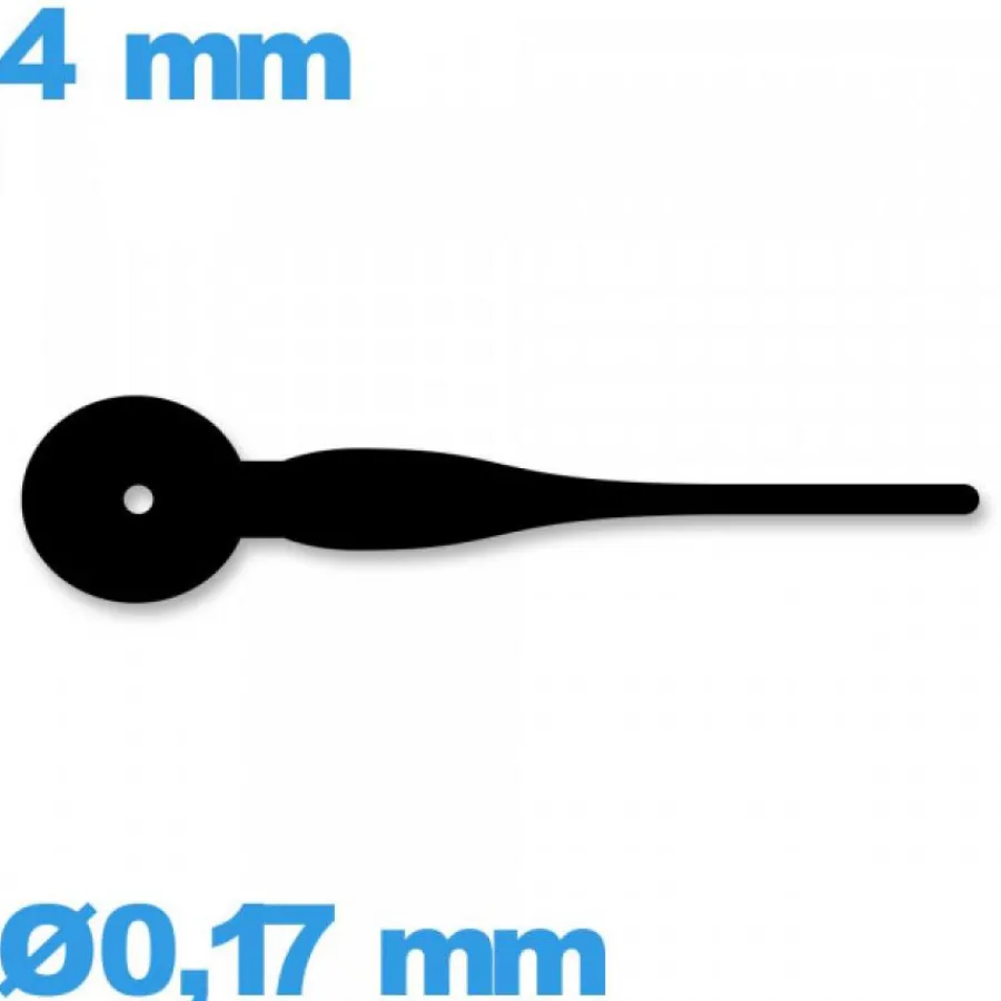 Aiguille De Sous-cadran-Aiguille  diamètre : 0,17mm  taille : 4mm sous-cadran noir pour mouvement montre à l'unité