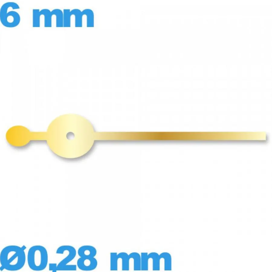 Aiguille De Sous-cadran-Aiguille doré   Ø0,28 mm long : 6 mm  sous-cadran mouvement