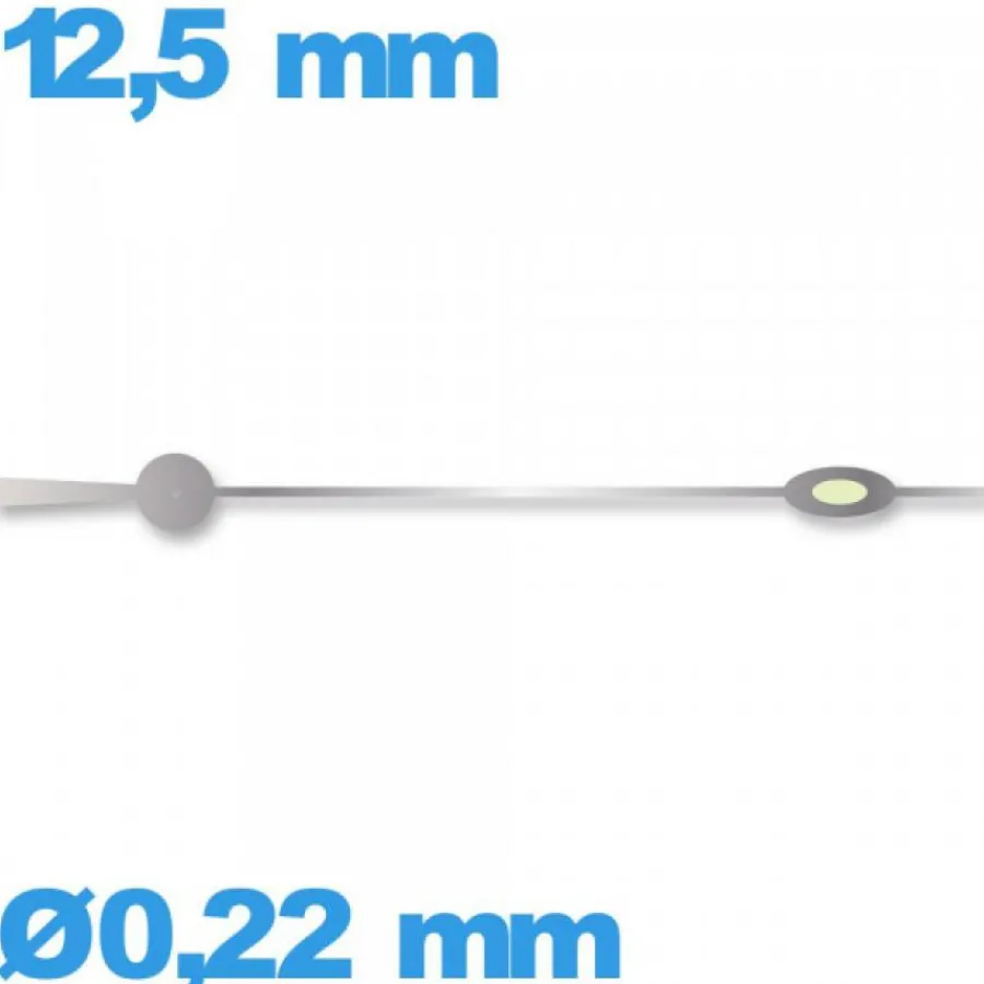 Aiguille Visible La Nuit|Aiguille Des Secondes-Aiguille luminescente des secondes de marque Horotec argenté pour mouvement  à l'unité Suisse  long : 12,5mm