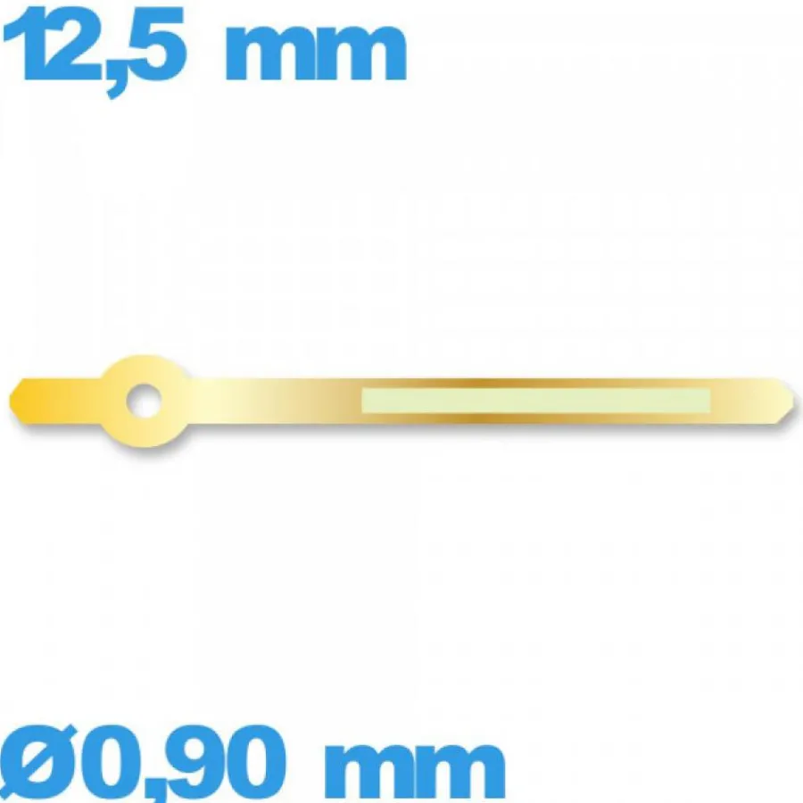 Aiguille Visible La Nuit|Aiguille Des Minutes-Aiguille marque Horotec doré   Ø0,90 mm long : 12.5 mm  cadran central des minutes  de montre luminescente