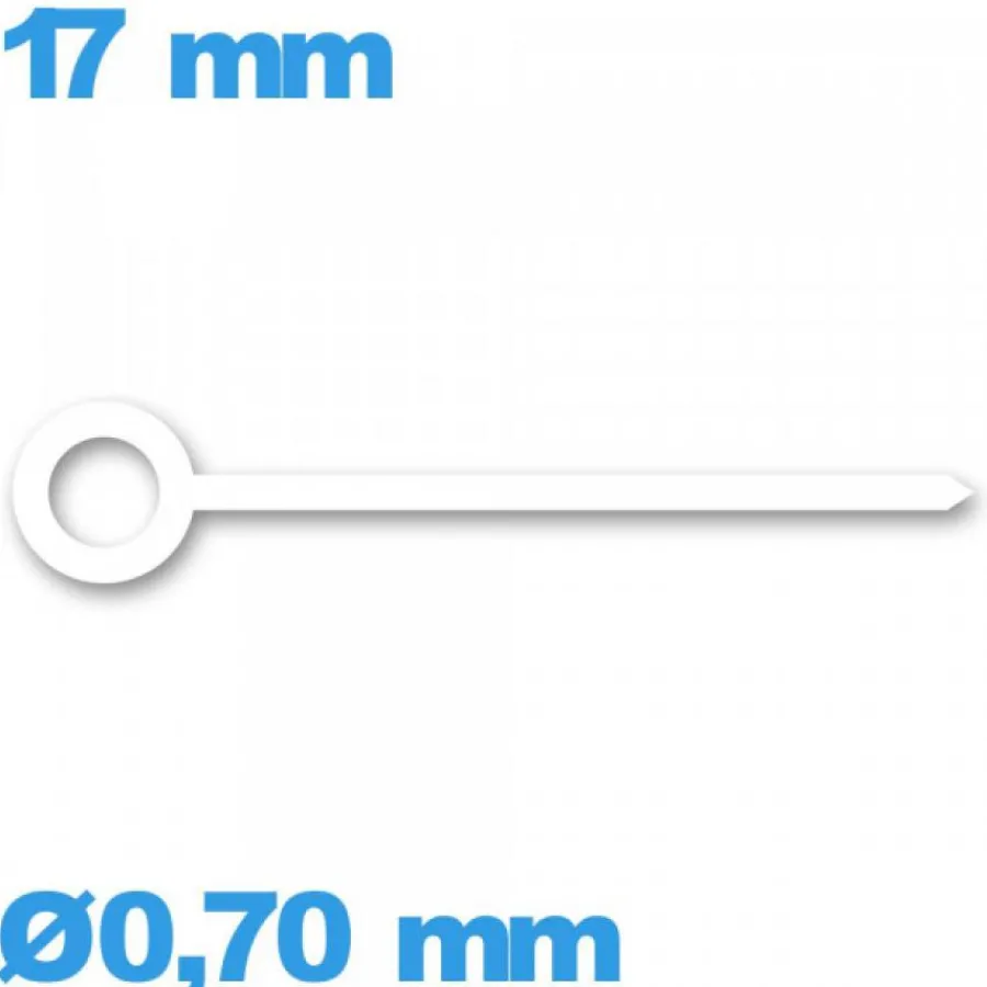 Aiguille Des Minutes-Aiguille (minute) blanc pour mouvement de montre   diamètre : 0,70 mm  taille : 17 mm