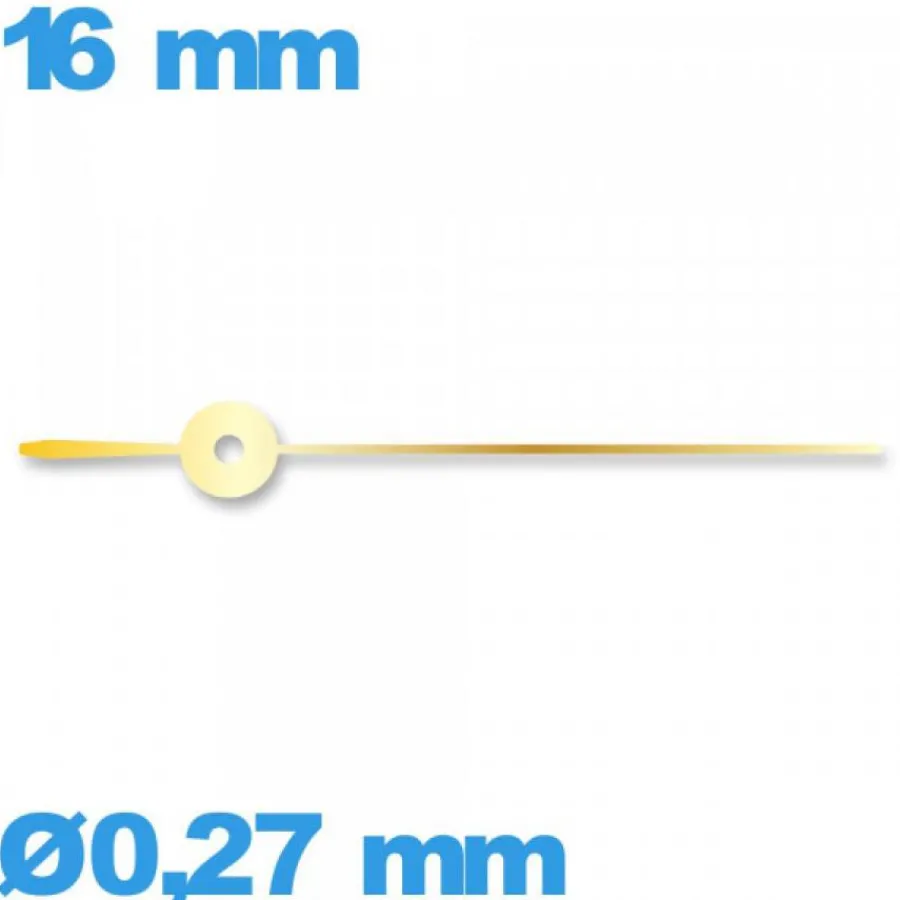 Aiguille Des Secondes-Aiguille (seconde)   Ø0,27 mm long : 16mm  pour mouvement montre - doré