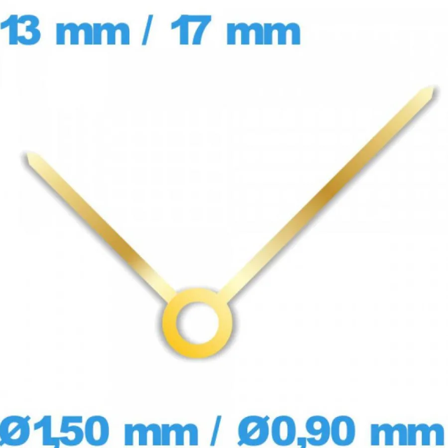 Ensemble D'aiguille (paire)-Aiguilles (Ø1,50 mm / Ø0,90 mm) doré cadran central
