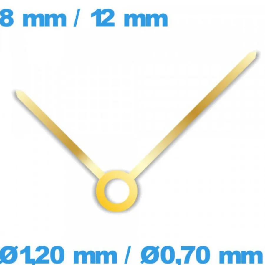 Ensemble D'aiguille (paire)-Aiguilles (Ø1,20 mm / Ø0,70 mm) mouvement de montre - doré