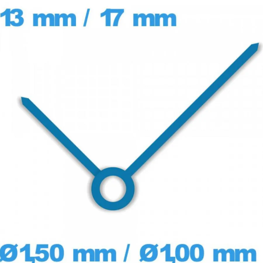 Ensemble D'aiguille (paire)-Aiguilles cadran principal (Ø1,50 mm / Ø1,00 mm) de mouvement  - bleu