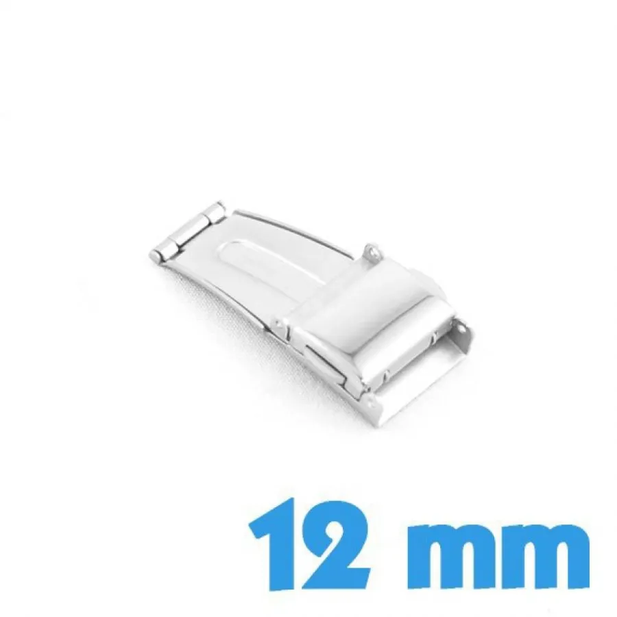 Pour Bracelet Métal|Déployante-Attache 12 mm argent acier deployante bouton