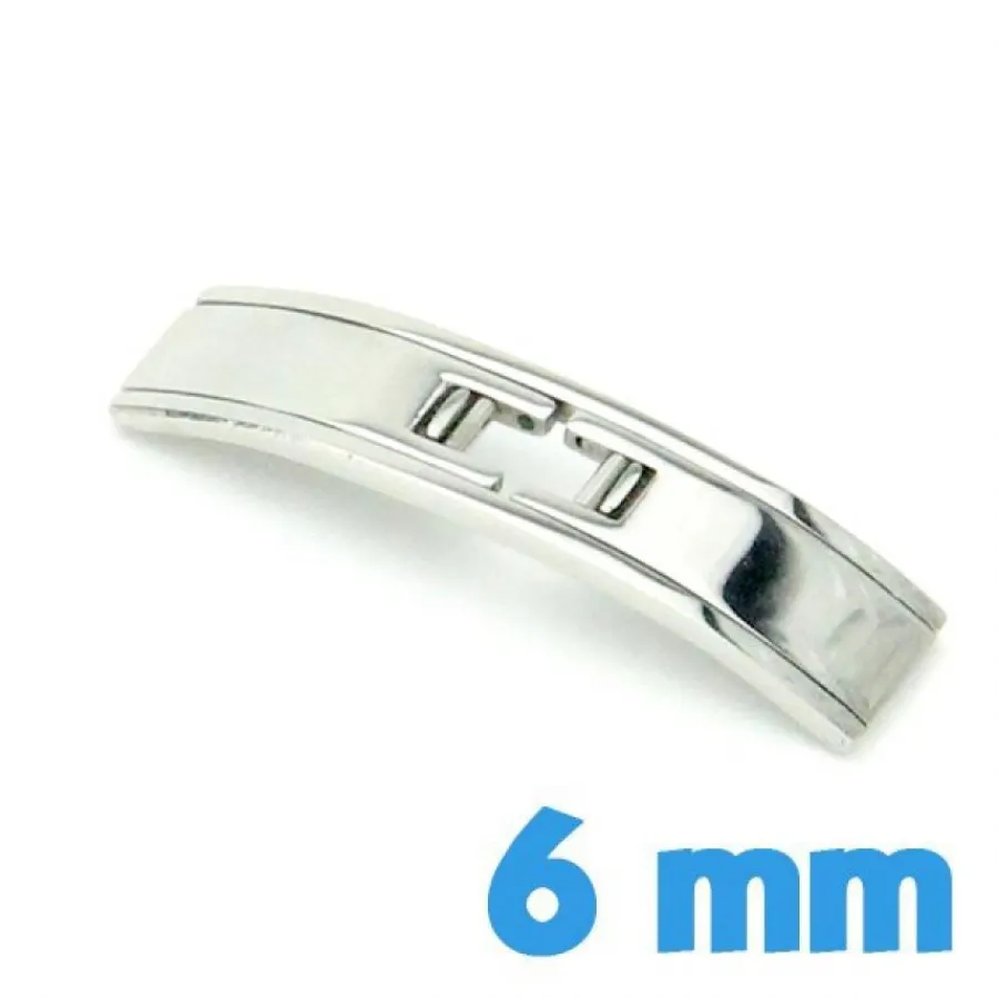 Pour Bracelet Métal|Déployante Double-Attache argenté acier double deployant 6 mm pour bracelet métal de marque