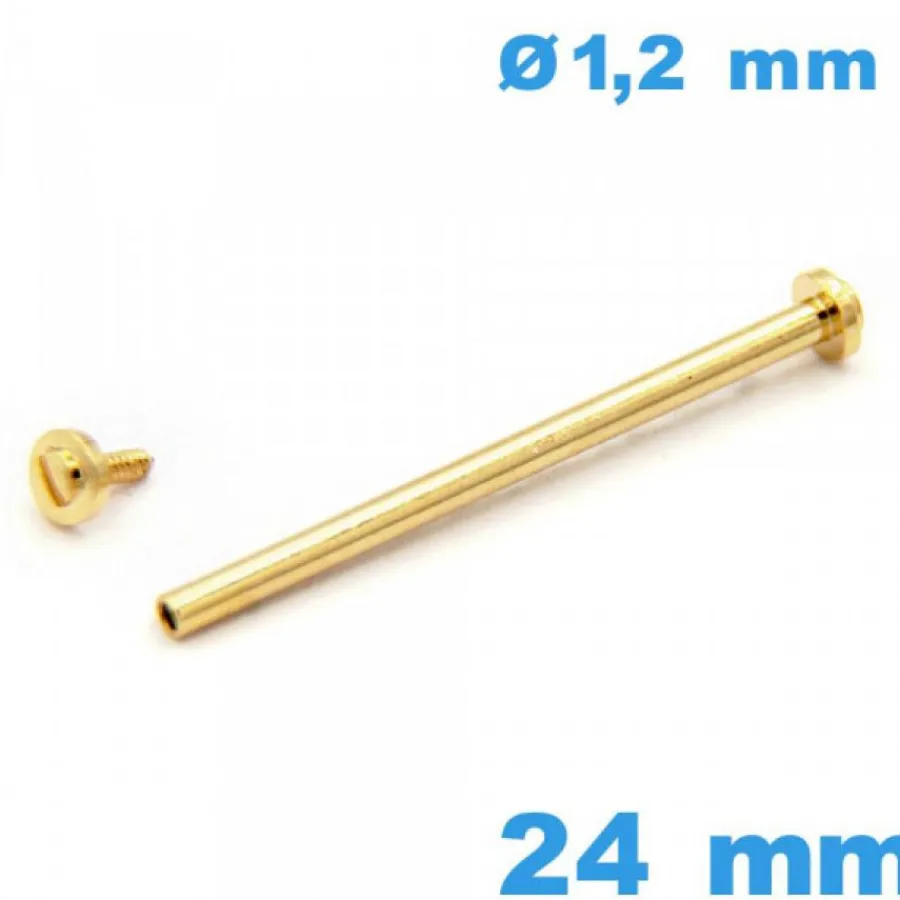 Barre À Rivet-Barre de Montre 24 mm Doré à Capuchon à Vis - Diamètre 1,20 mm