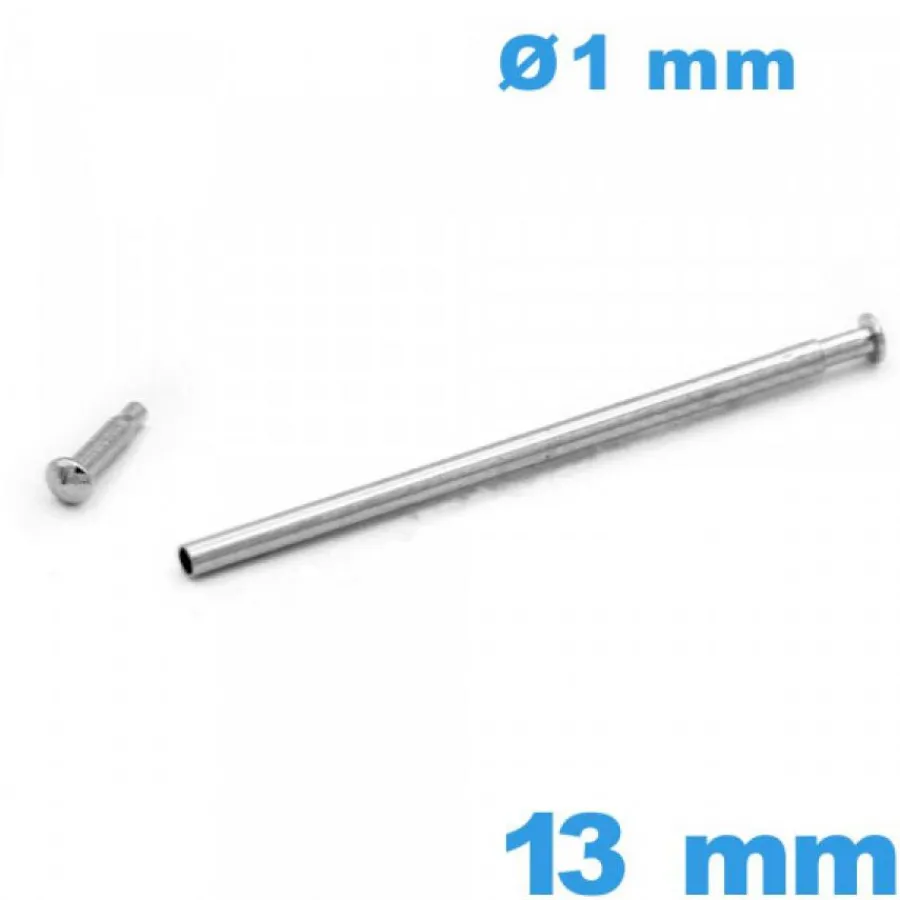 Barre À Rivet-Barre de Montre argenté à Capuchon Pression 13 mm - Diamètre 1 mm