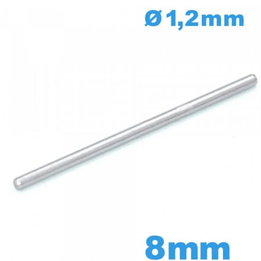 Goupille-Barre Droite 8 mm pour Bracelet de Montre - Diam 1,20mm