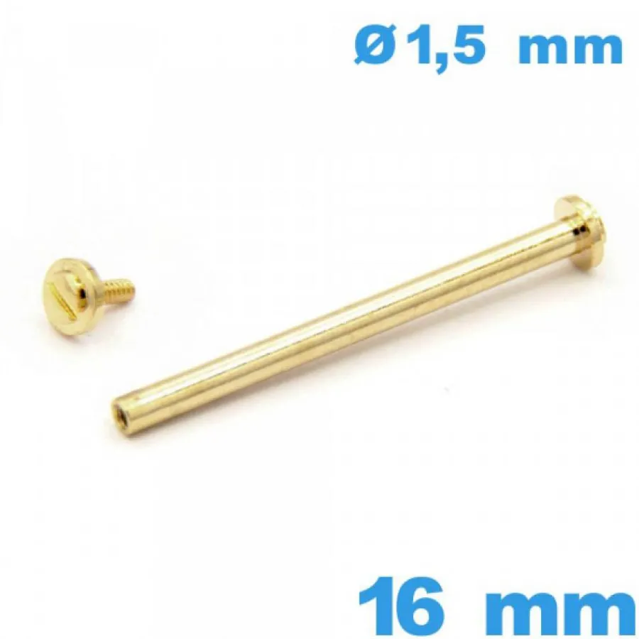 Barre À Rivet-Barre Fermoir Montre Doré 16mm Capuchon à vis - Diamètre 1,5mm