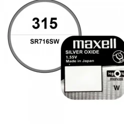 Maxell-Batterie pour montre Maxell oxyde d'argent 1,55 V 315