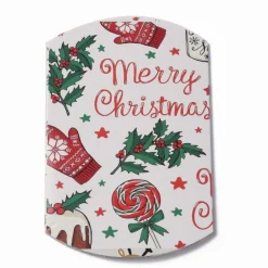 Berlingot-berlingot blanc carton pour mettre sous le sapin de noël avec des motifs fêtes de noël
