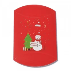 Berlingot-berlingot carton rouge pour les fêtes de fin d'année avec imprimés noël