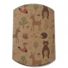 Berlingot-berlingot marron carton papier kraft pour une fête d'anniversaire avec motif avec des animaux ( ours, lapin, renard, herisson, )