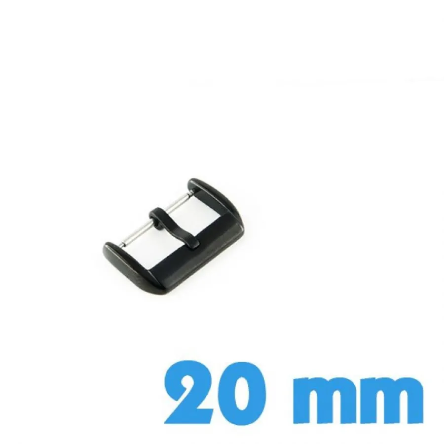 Pour Bracelet À Trous|Ardillon-Boucle Ardillon 20 mm Noir - Fermoir