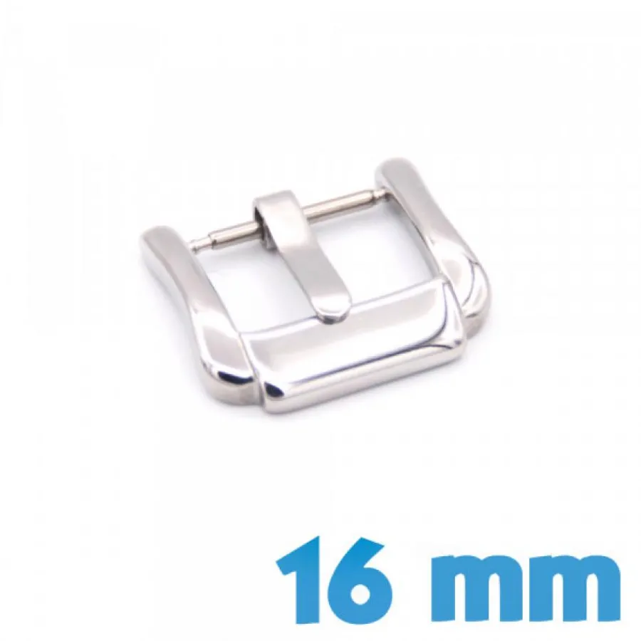 Pour Bracelet À Trous|Ardillon-Boucle Ardillon Acier Inoxydable 16 mm Argenté