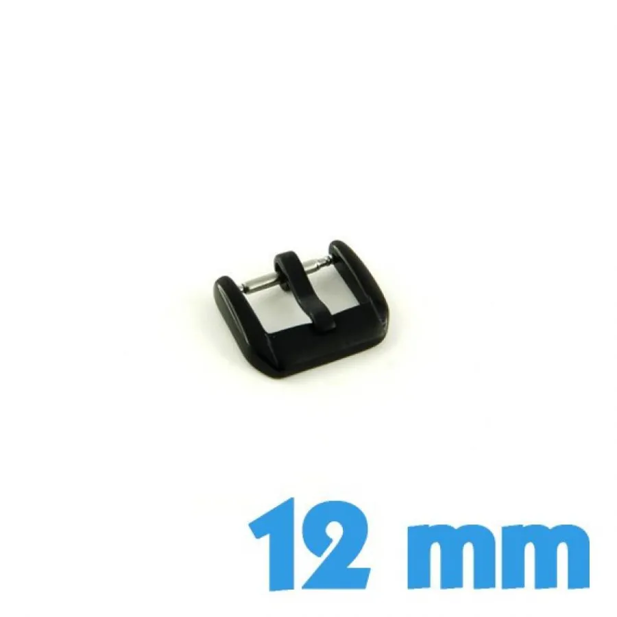Pour Bracelet À Trous|Ardillon-Boucle type ardillon  acier noir 12 mm - cuir plastique silicone