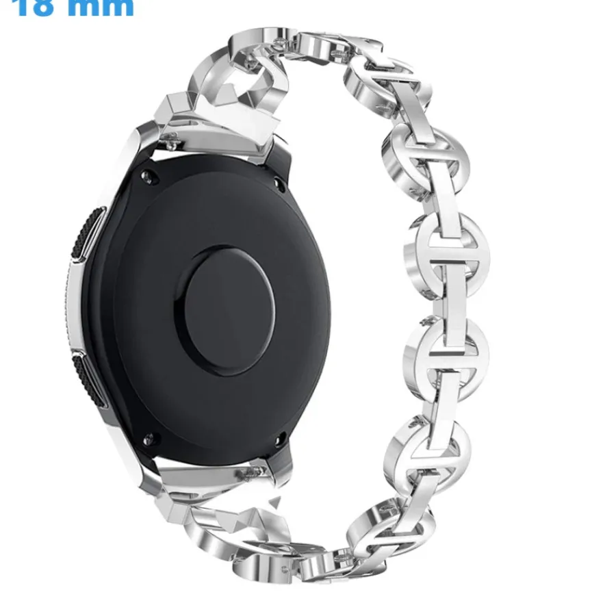 Bracelet Métal-Bracelet 18 mm Acier inoxydable fermoir Clip de montre Argenté