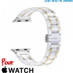 Accessoire Apple Watch-Bracelet 38 mm Blanc de montre pour Apple Watch Ceramique
