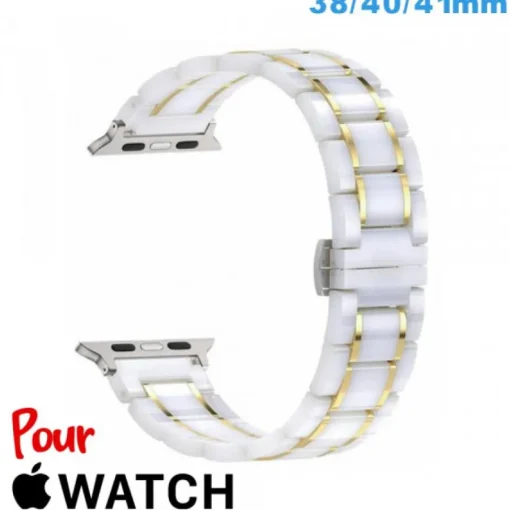 Accessoire Apple Watch-Bracelet 38 mm Blanc de montre pour Apple Watch Ceramique