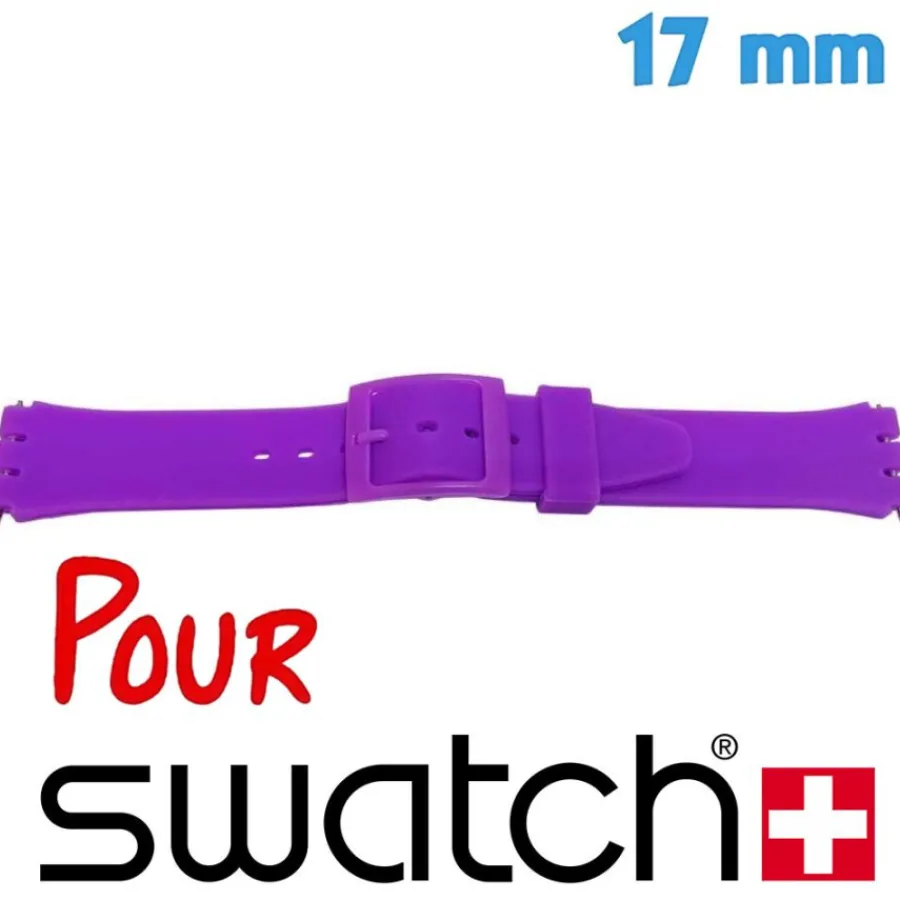 Bracelet Swatch|Bracelet Silicone-Bracelet 17 mm Caoutchouc Violet de montre Swatch