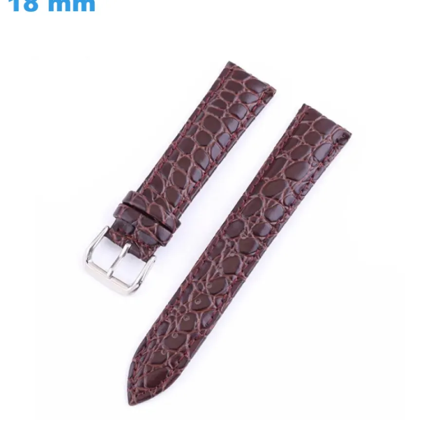 Bracelet Cuir Pour Montre-Bracelet 18 mm Cuir véritable Brun de montre Ardillon