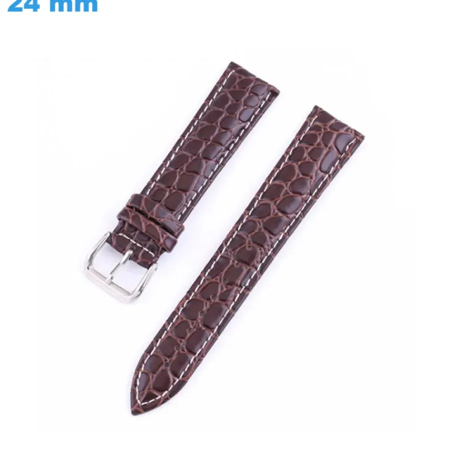 Bracelet Cuir Pour Montre-Bracelet 24 mm Cuir véritable pour montre Brun Ardillon