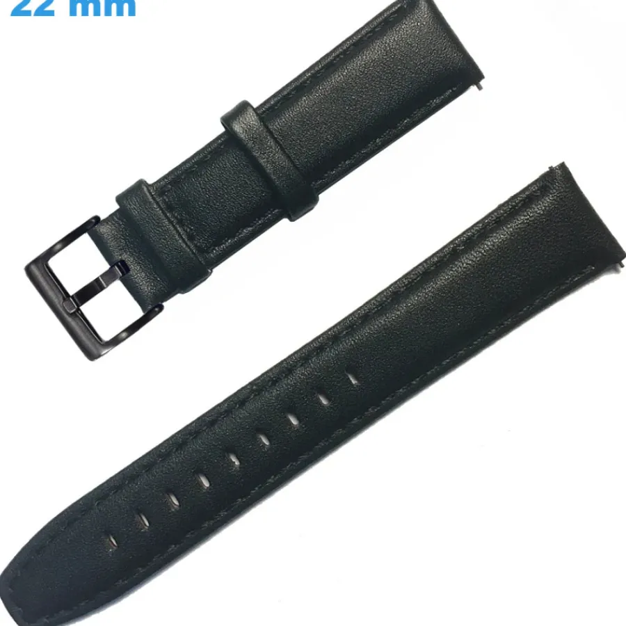 Bracelet Cuir Pour Montre-Bracelet 22 mm Cuir véritable Noir de montre