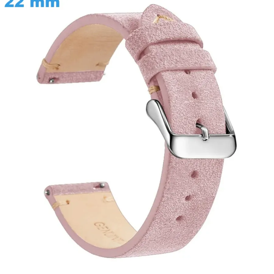 Bracelet Cuir Pour Montre-Bracelet 22 mm Cuir véritable montre Rose boucle Ardillon