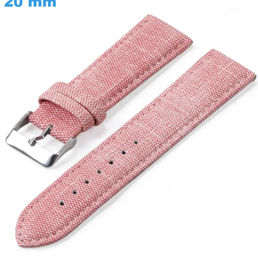 Bracelet Tissu-Bracelet 20 mm Nylon boucle Ardillon de montre Rose