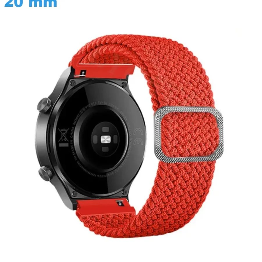 Bracelet Tissu-Bracelet 20 mm Nylon Orange pour montre Sangle