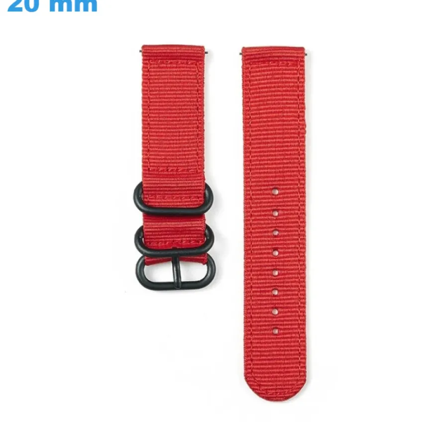 Bracelet Tissu-Bracelet 20 mm Nylon Rouge montre boucle Ardillon