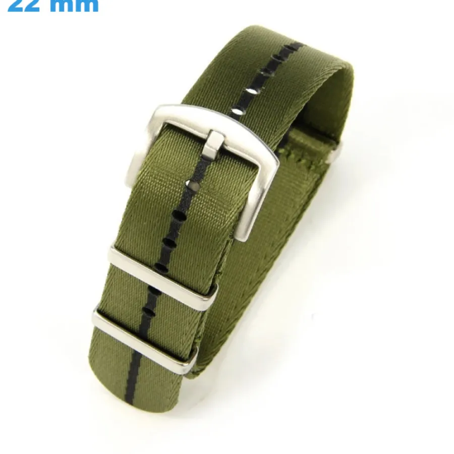 Bracelet Tissu-Bracelet 22 mm Nylon Vert de montre Ardillon