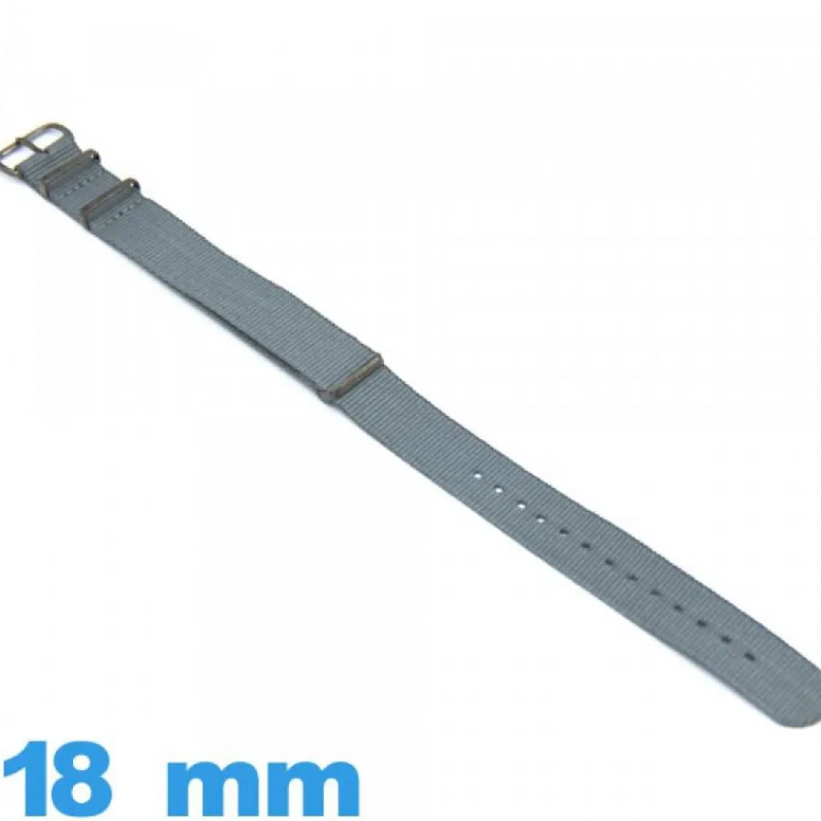 Bracelet Tissu|Bracelet Nato-Bracelet 18 mm pour montre Gris Nato Nylon