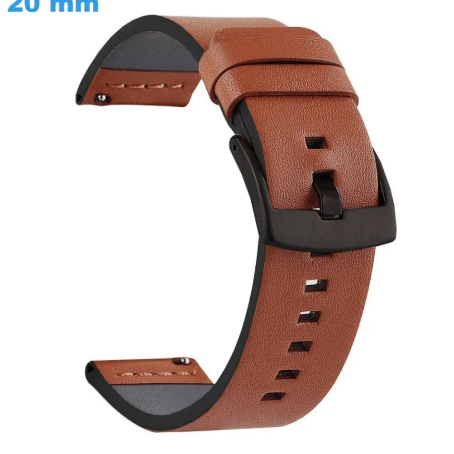 Bracelet Cuir Pour Montre-Bracelet 20 mm Simili cuir Brun de montre