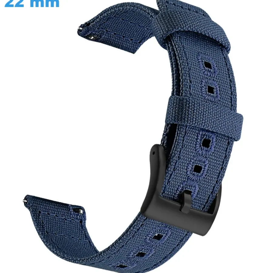 Bracelet Tissu-Bracelet 22 mm Tissu Bleu de montre