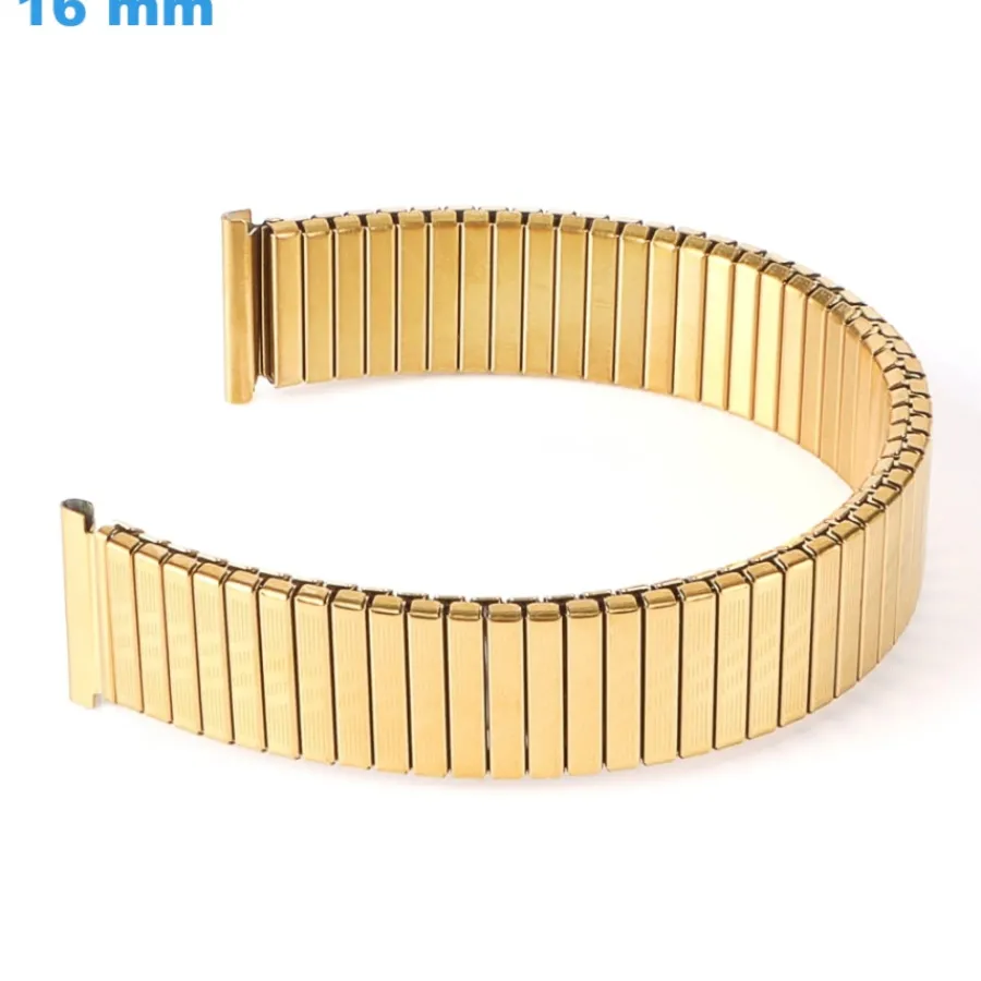 Bracelet Métal-Bracelet Acier inoxydable boucle Sans montre Doré 16 mm