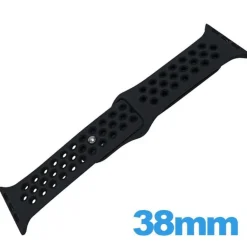 Accessoire Apple Watch|Bracelet Silicone-Bracelet Apple Watch 38 - 40 mm Silicone Noir à trous